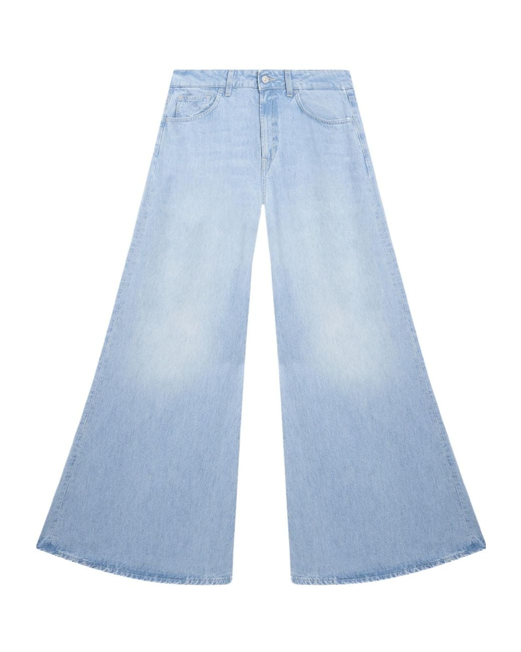 Dondup Blue High-Rise Wide-Leg Jeans
