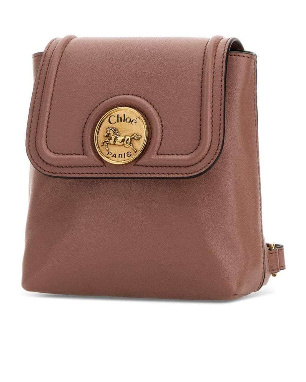 Chloé Brown Chloé Mini Horse Medal Backpack