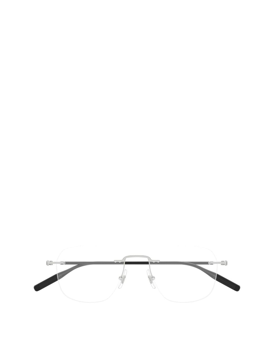 Montblanc White Eyewear Rectangle Frame Glasses for men