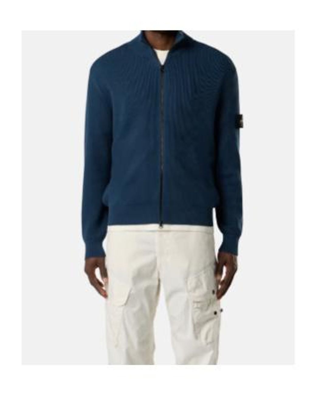Stone Island Blue Regular-Fit Zip-Up Jumper for men