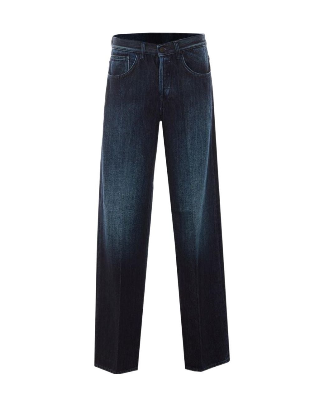 Dondup Blue Faded Straight-Leg Jeans