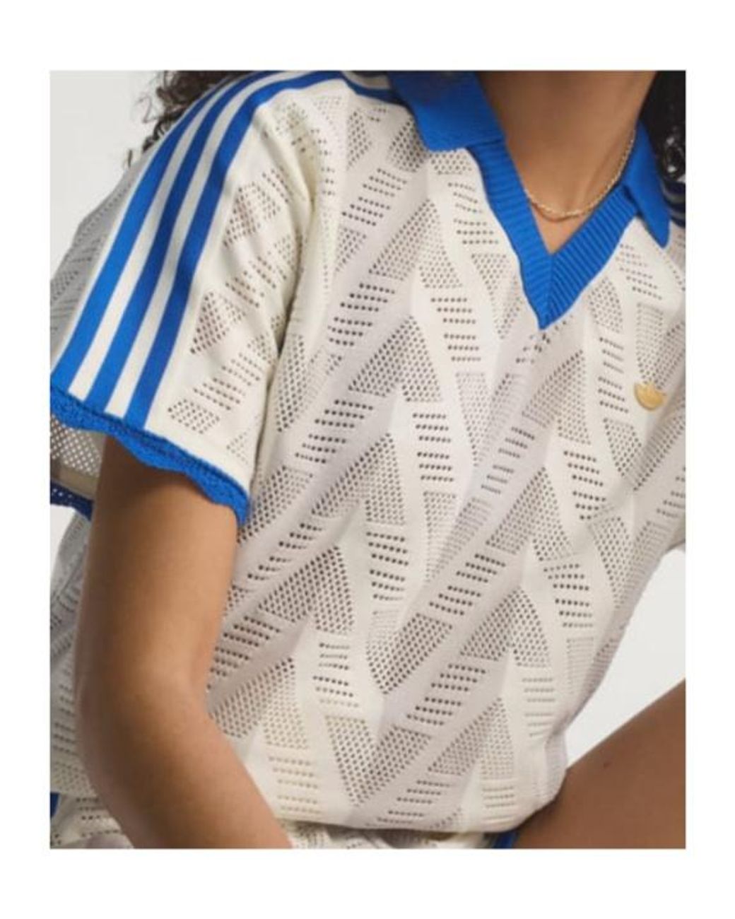 Adidas Originals Blue Short-Sleeve Polo T-Shirt