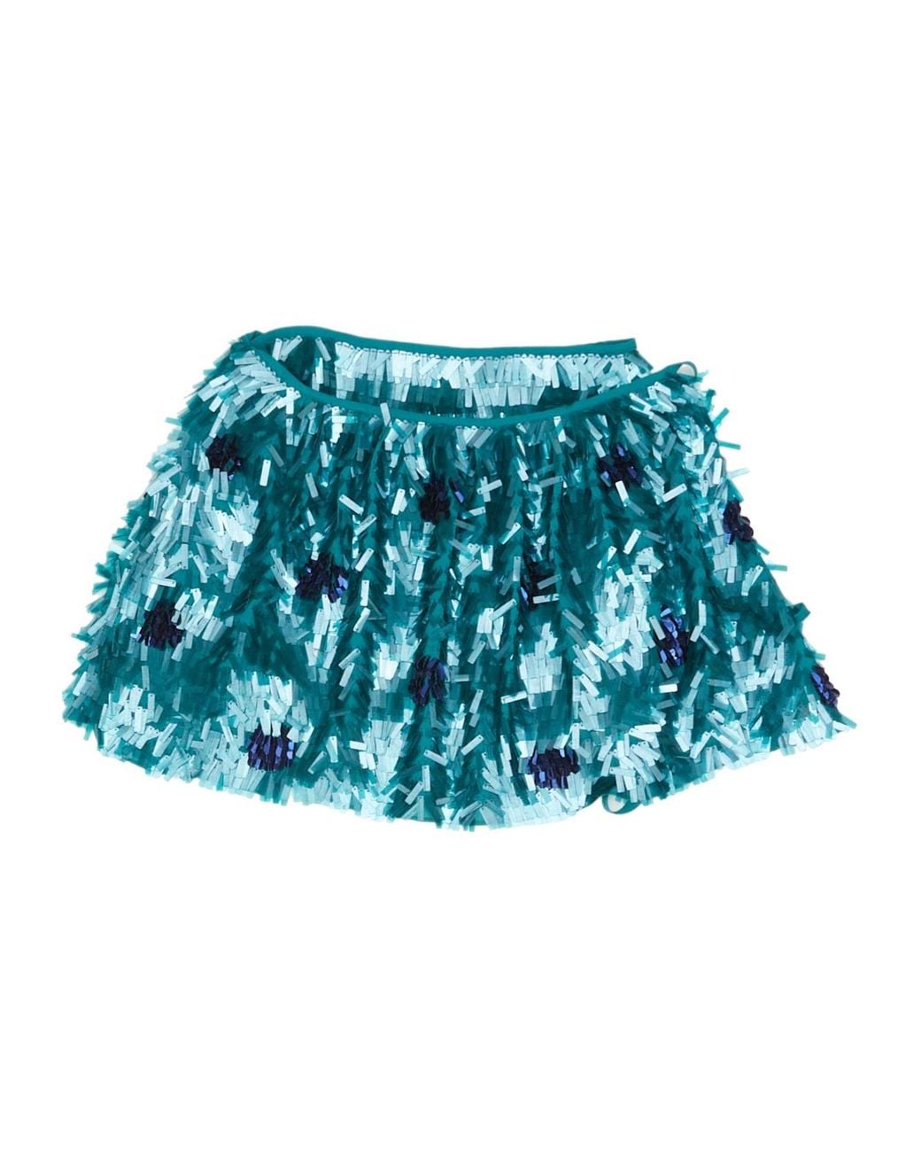 Dries Van Noten Blue Sequin Embellished Mini Skirt
