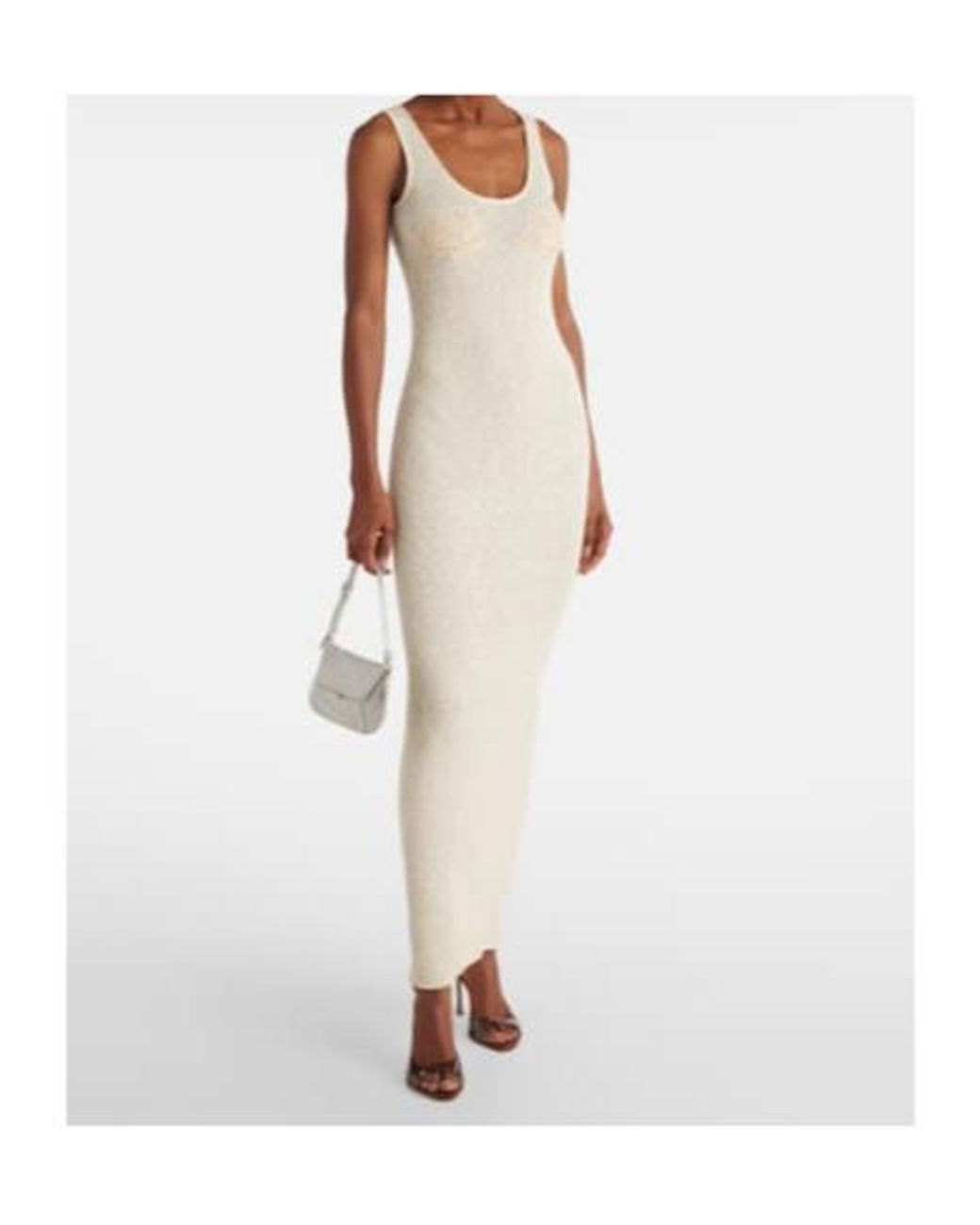 Magda Butrym White Crochet Linen And Cotton Maxi Dress