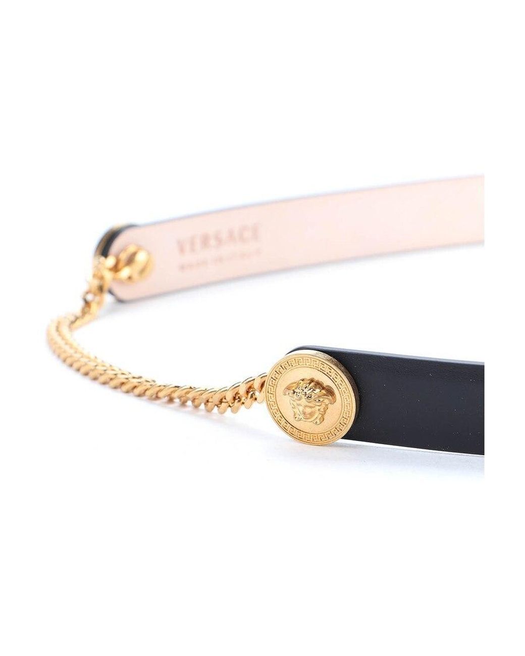 Versace White Medusa Charm Belt