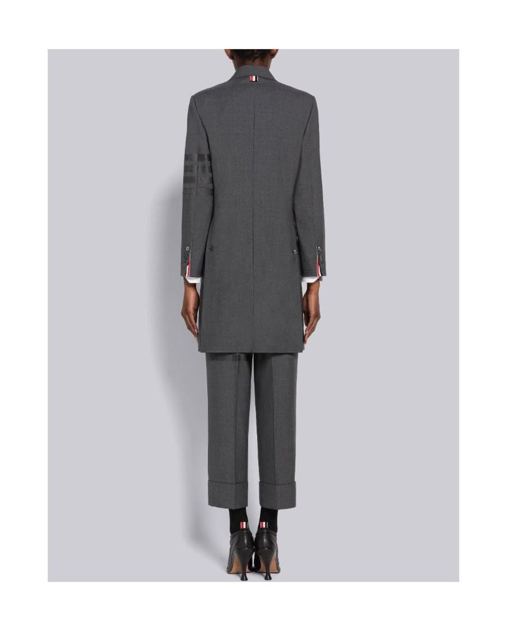 Thom Browne Gray 4-Bar Stripe Wool Coat
