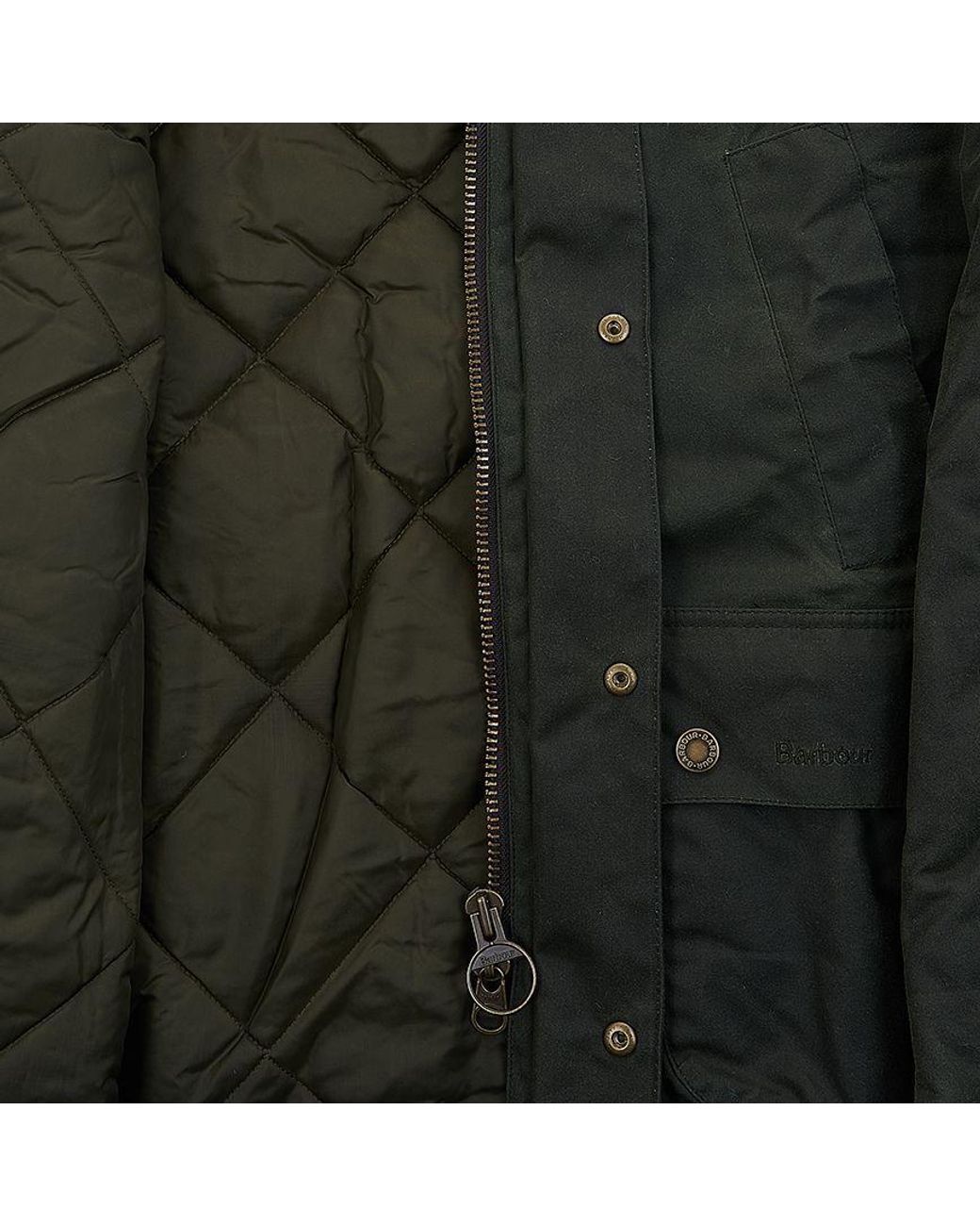 Barbour Black Waxed-Effect Parka Jacket for men