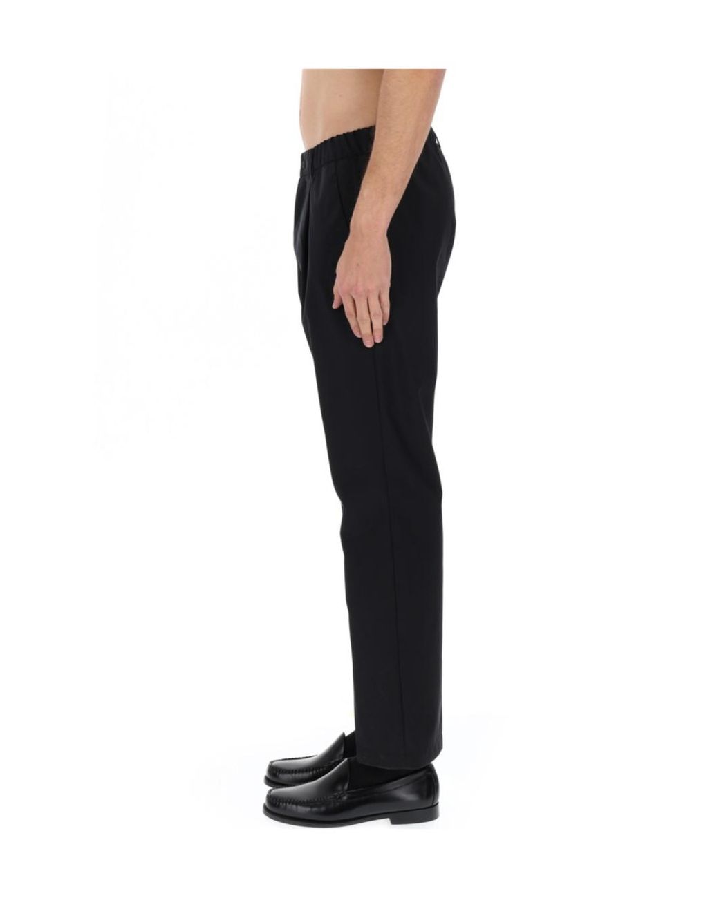 Herno Black Pleated Tailored Trousers for men