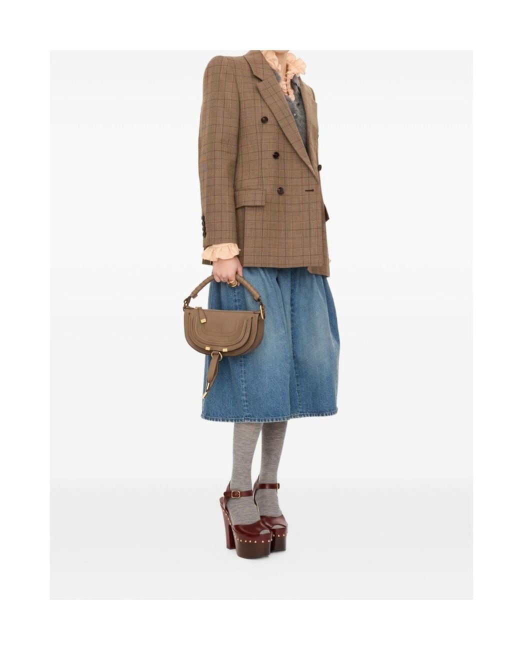 Chloé Brown Chloé Mini Marcie Shoulder Bag