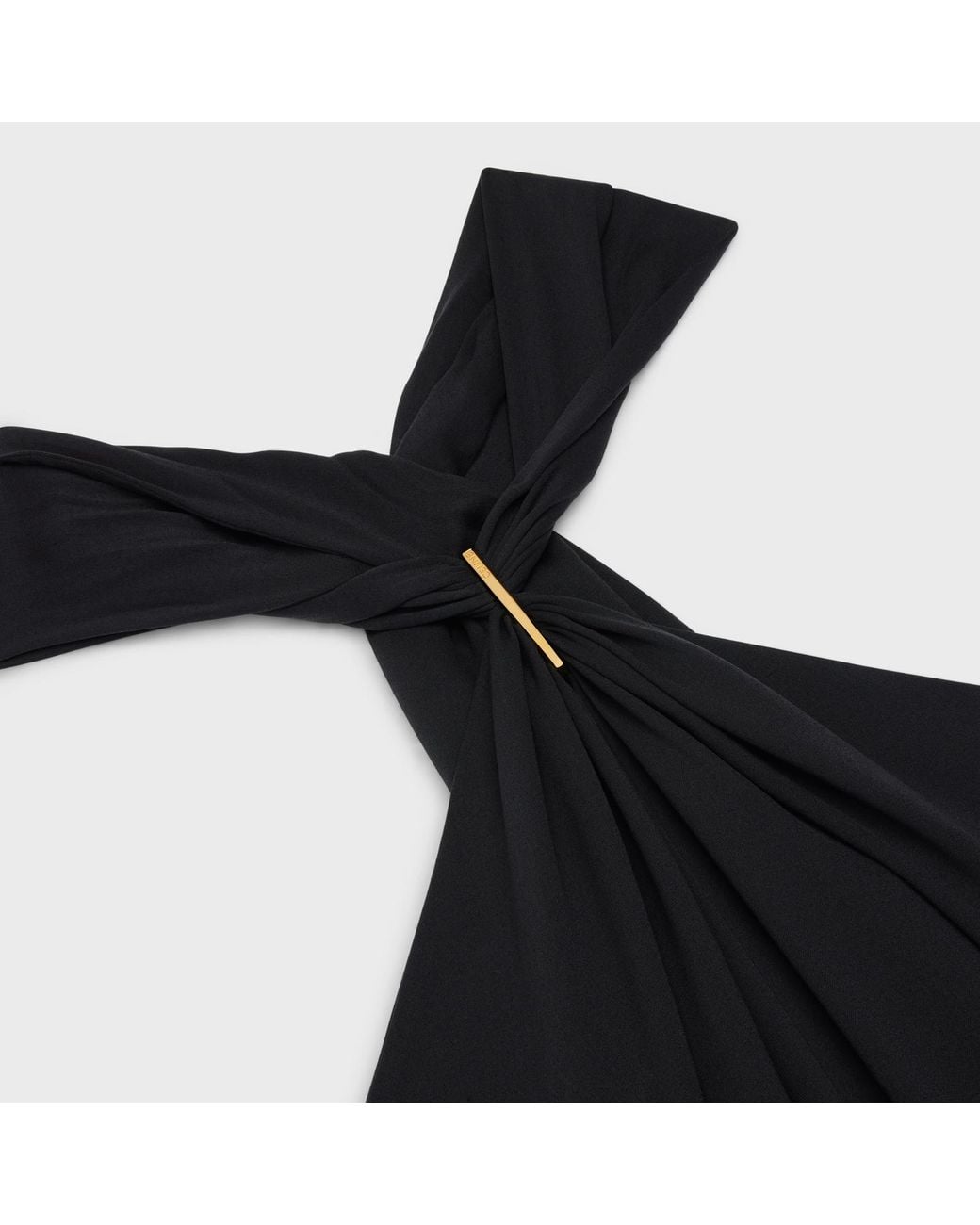 Céline Black Draped Barrette Dress