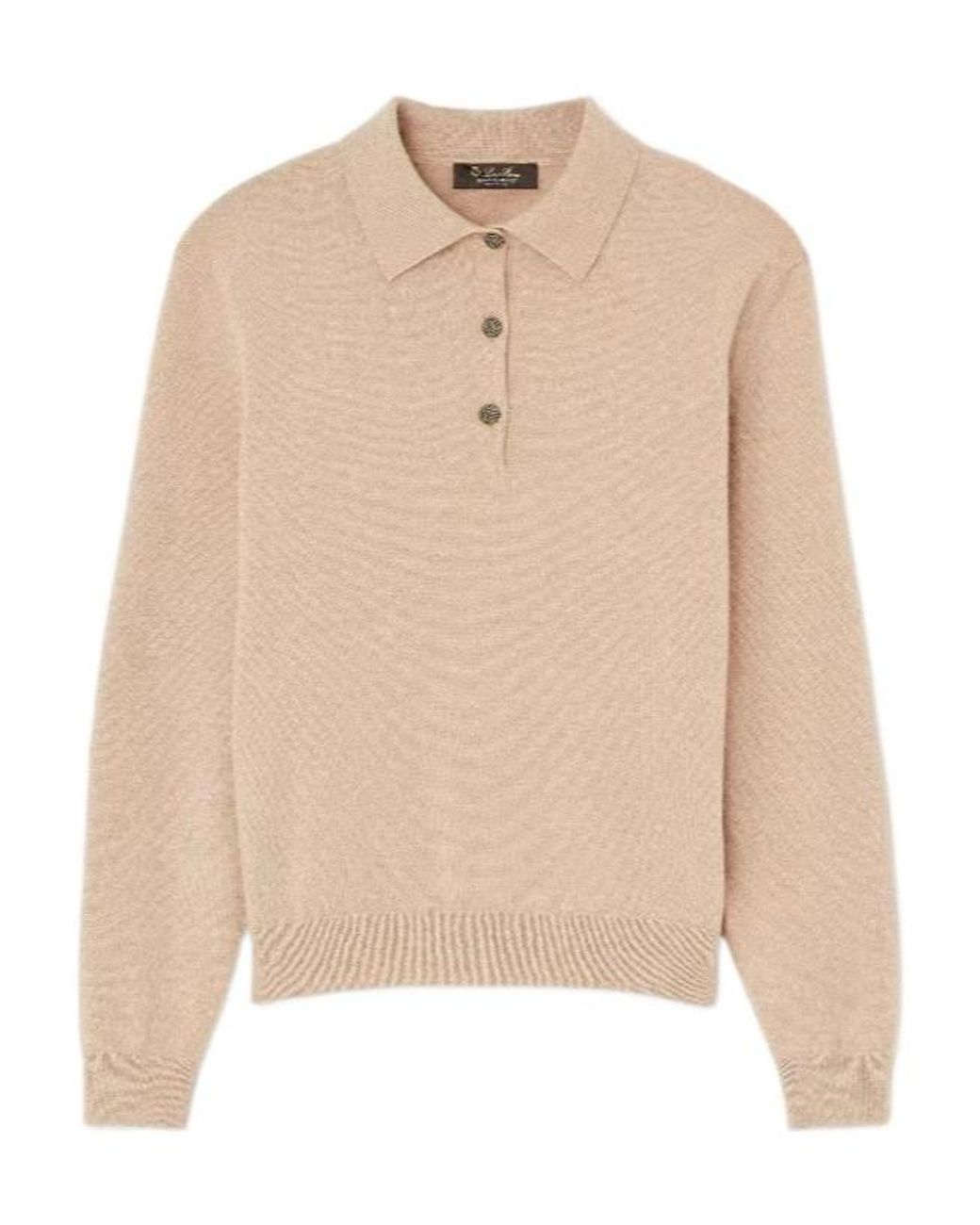 Loro Piana Natural Long-Sleeved Polo-Neck Sweater