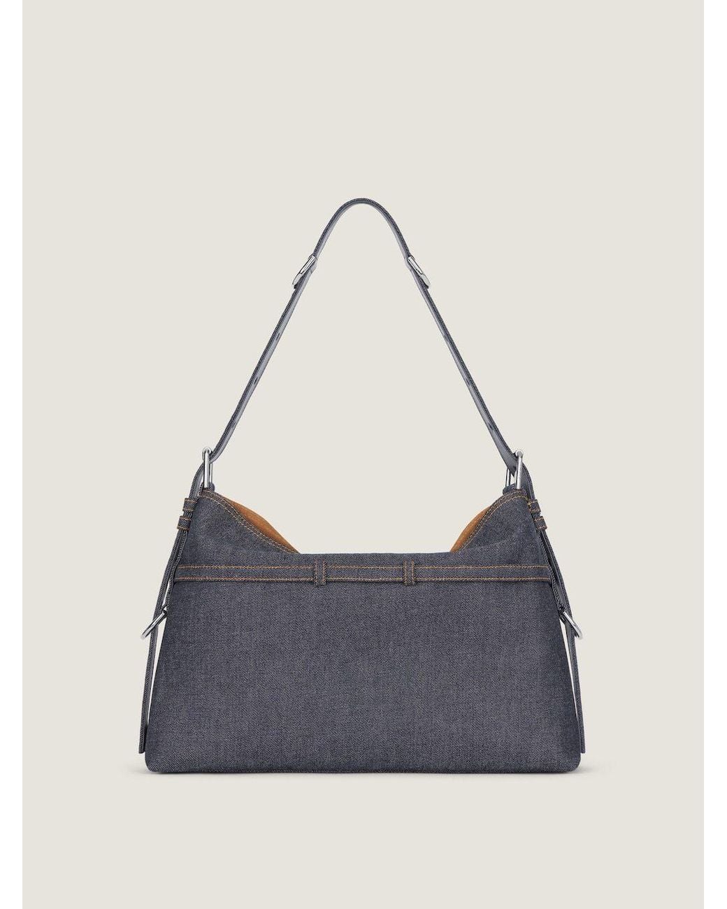 Givenchy Gray Medium Denim Voyou Bag