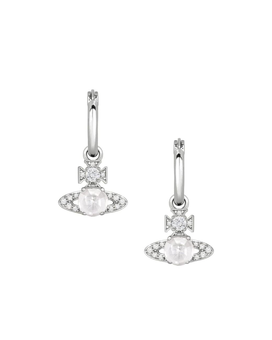 Vivienne Westwood White Ondina Hoop Earrings