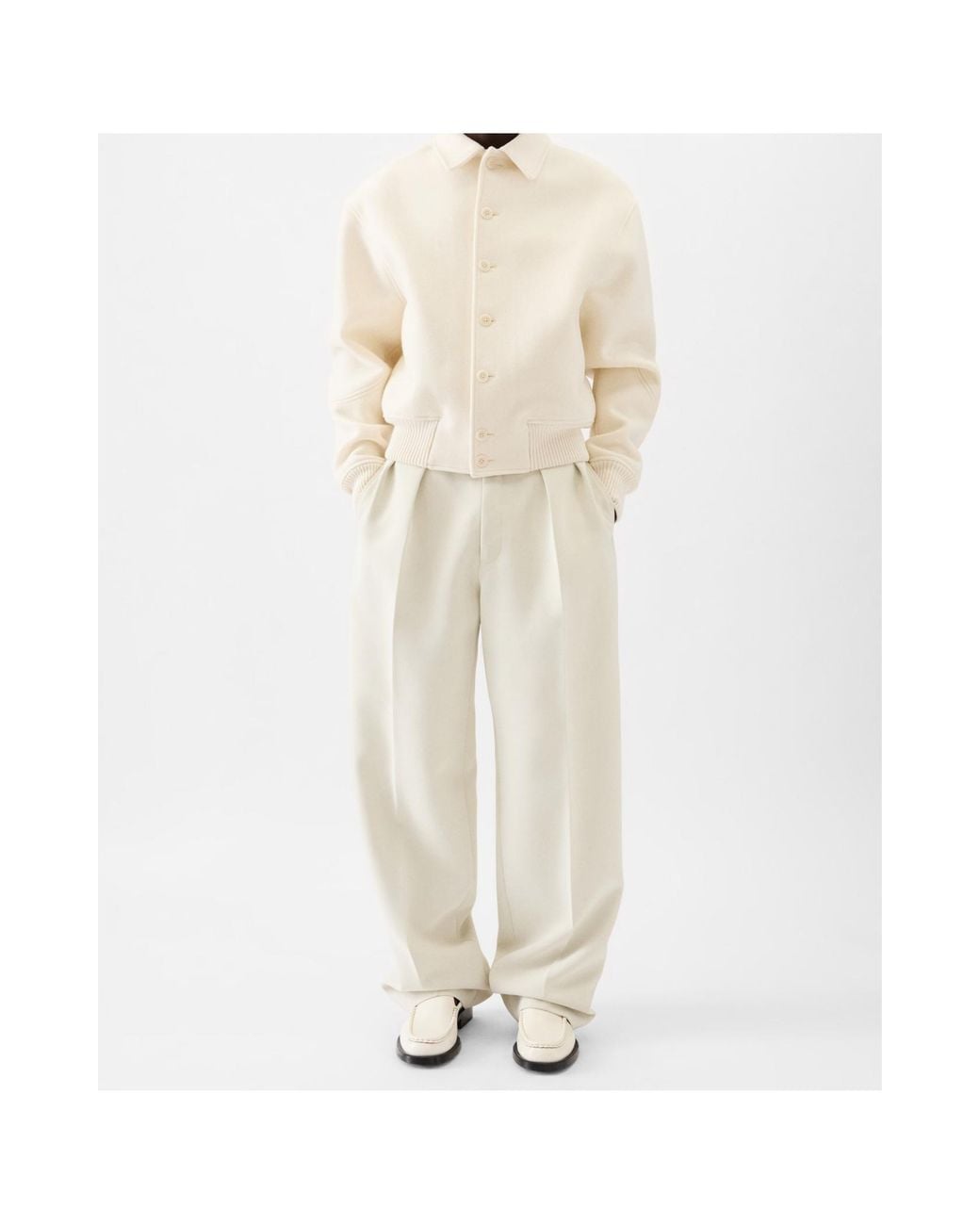 Jacquemus White Felt Wool Bomber Jacket for men