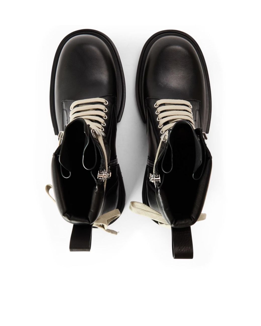 Rick Owens Black Side Zip Martin Boots for men
