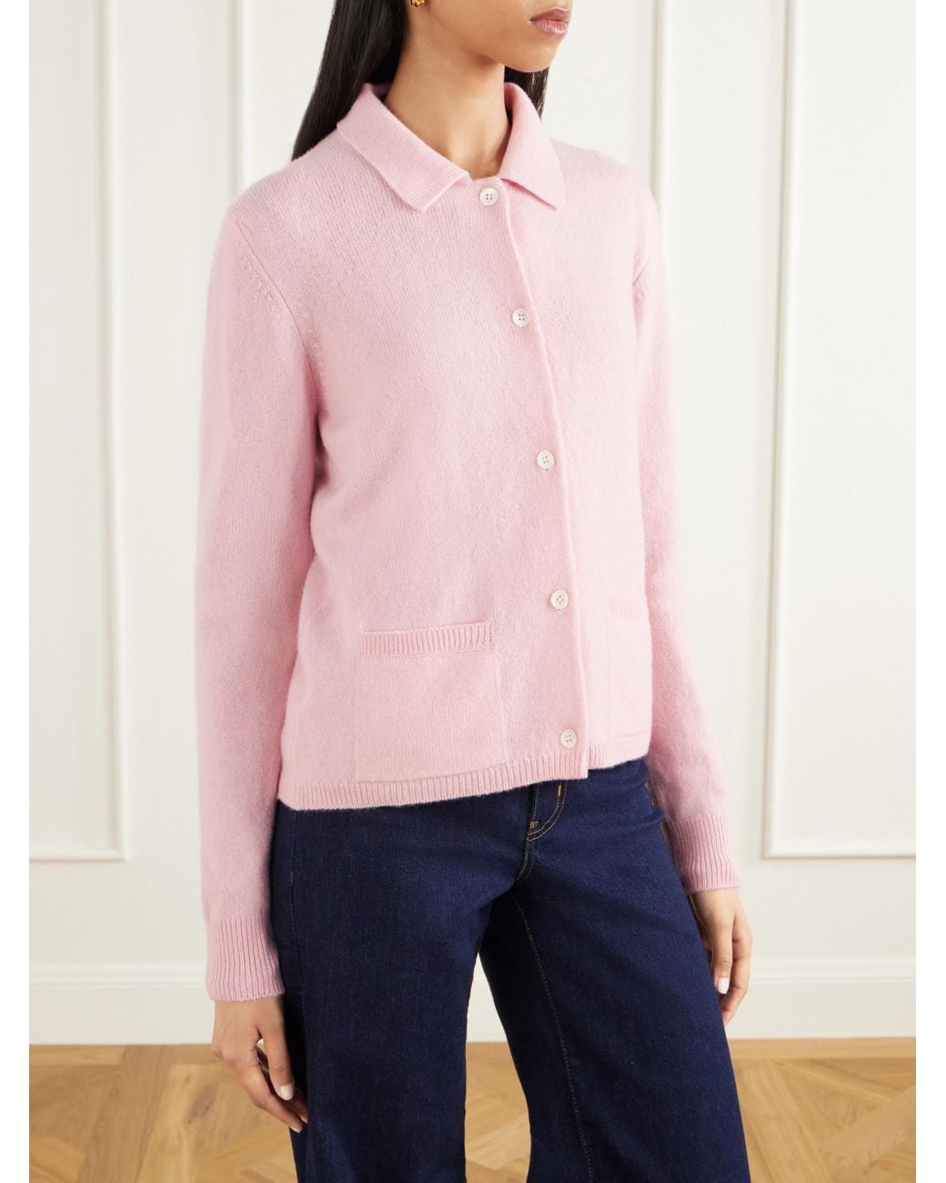 &Daughter Pink Wool Polo Cardigan