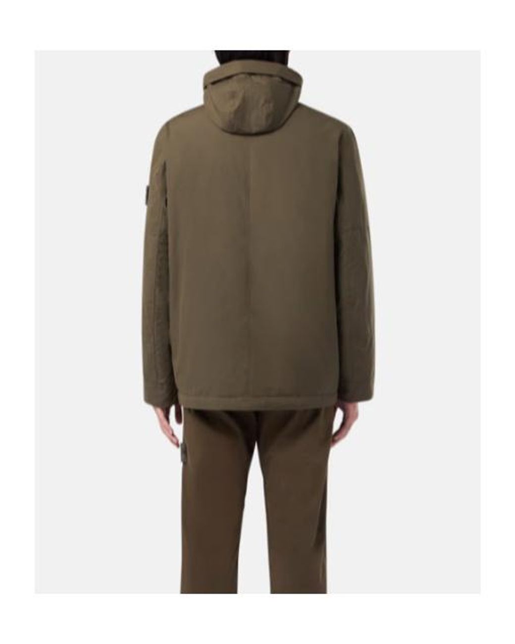 Stone Island Green Compass Patch Hooded Field Jacket for men