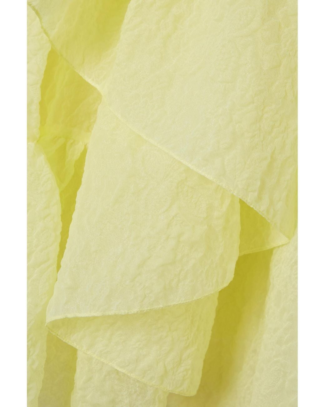 Erdem Yellow Ruffled Tiered Cloqué Midi Skirt