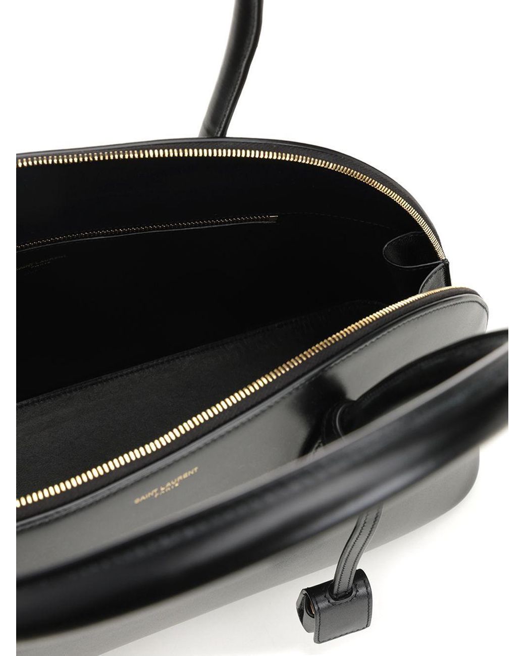Saint Laurent Black Leather Bowling Shoulder Bag