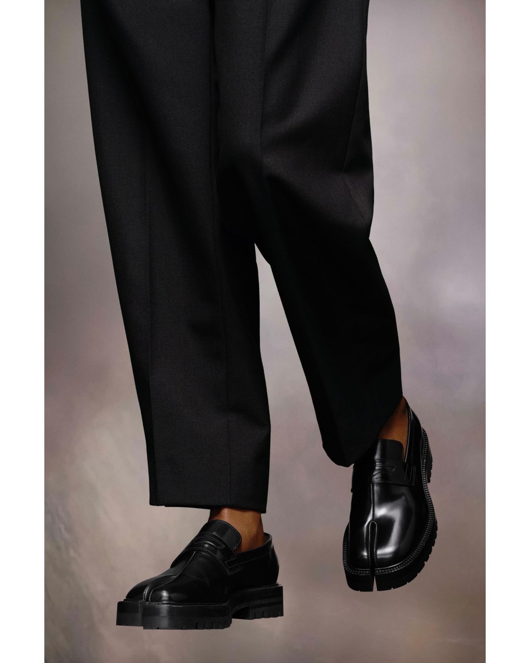 Maison Margiela Gray Tabi County Slip-On Loafers