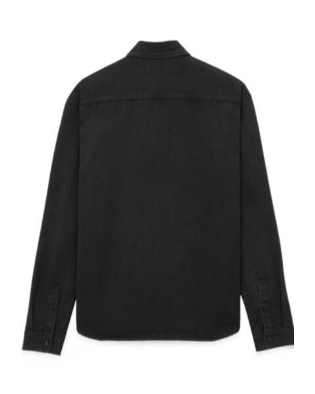 Saint Laurent Black Cassandre Relaxed-Fit Denim Shirt for men