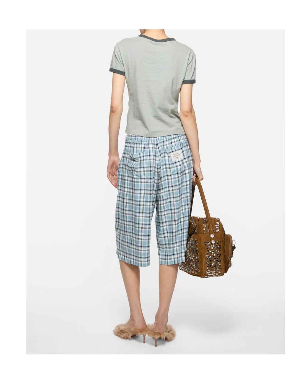 Acne Gray Rose-Print Ringer T-Shirt