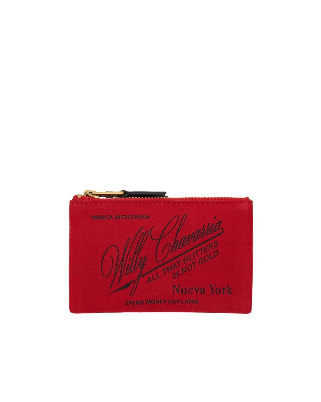 Willy Chavarria Red Logo-Print Wallet for men