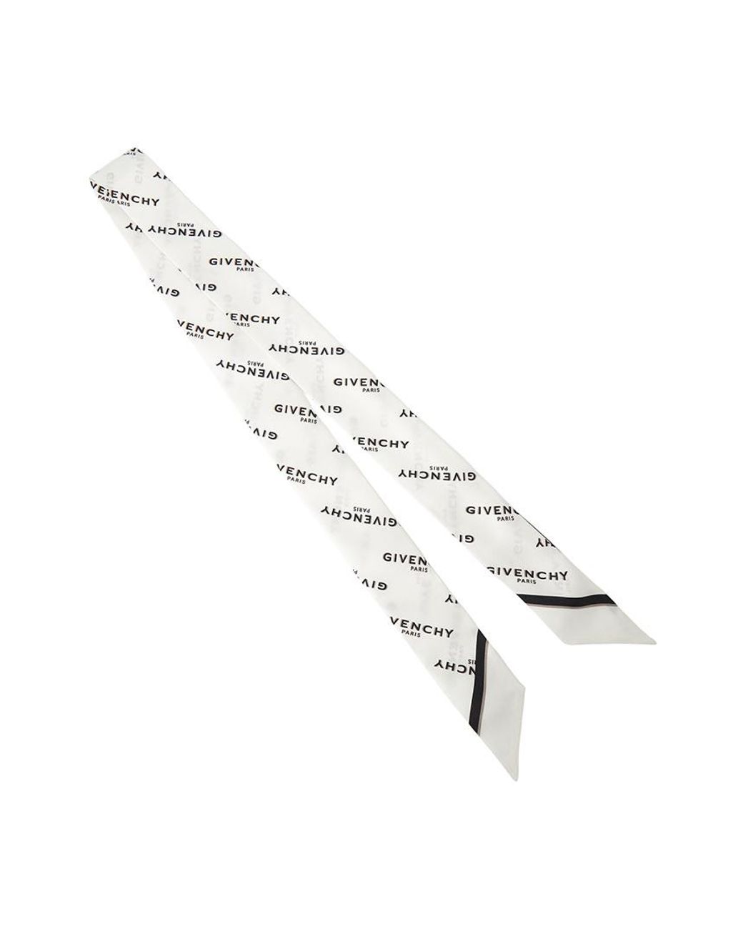 Givenchy White Twill Silk Scarf