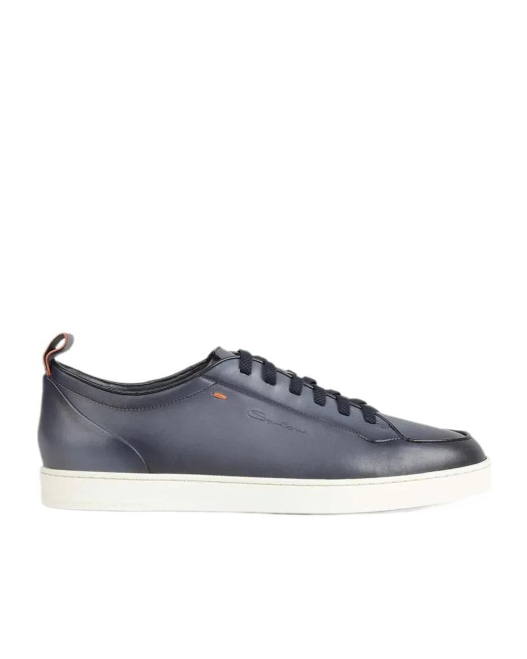 Santoni Blue Lace-Up Sneakers for men