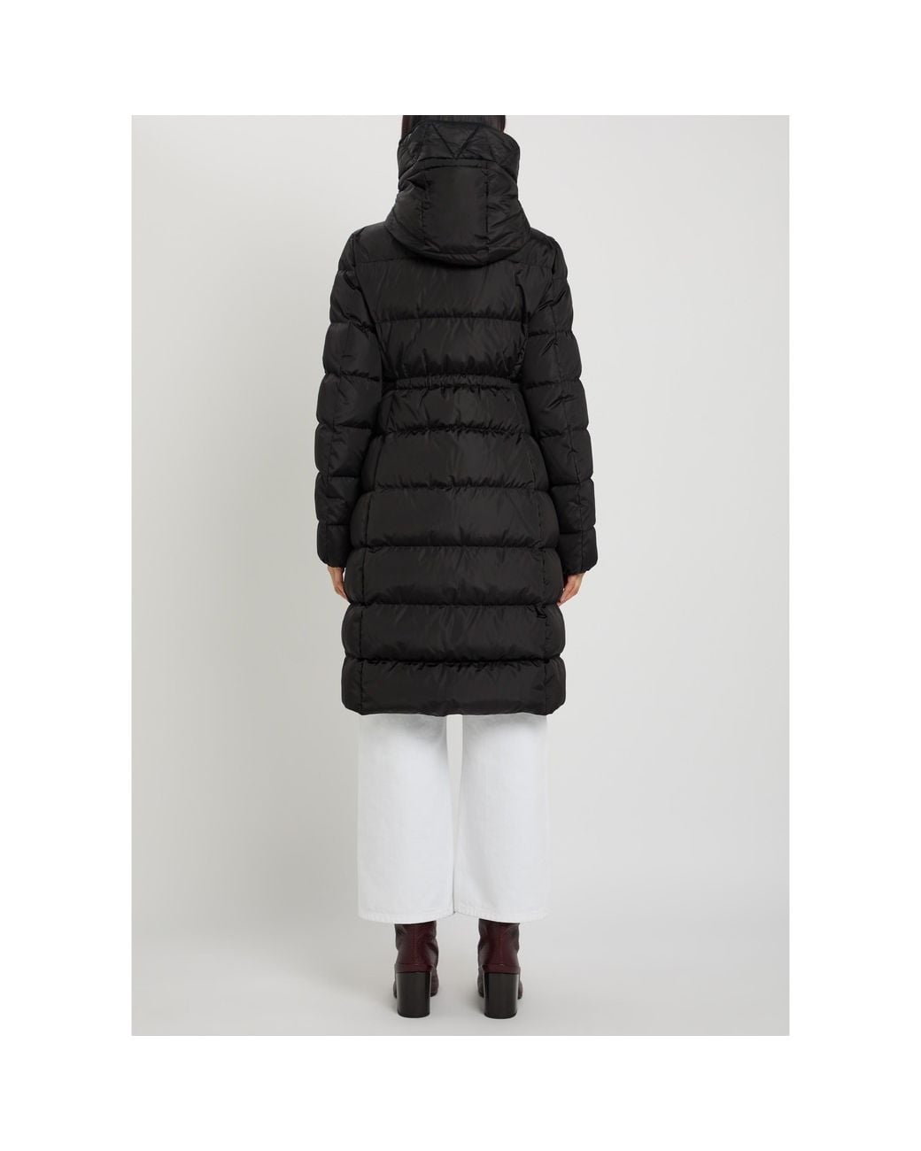 Moncler Black Hooded Long Down Coat