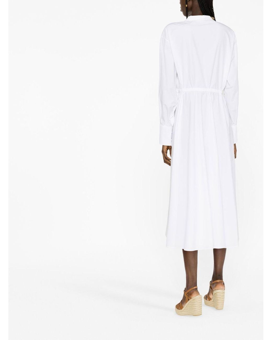 Valentino White Lapel Shirt Dress