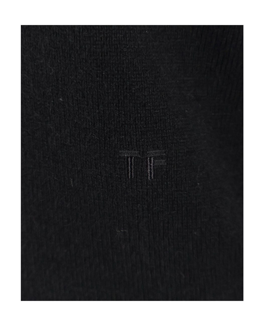 Tom Ford Blue Monogram Embroidered Knitted Jumper