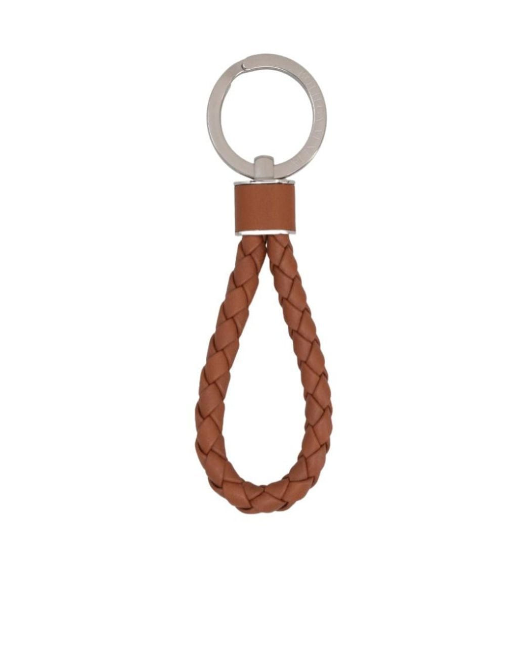 Bottega Veneta White Intreccio Key Ring for men