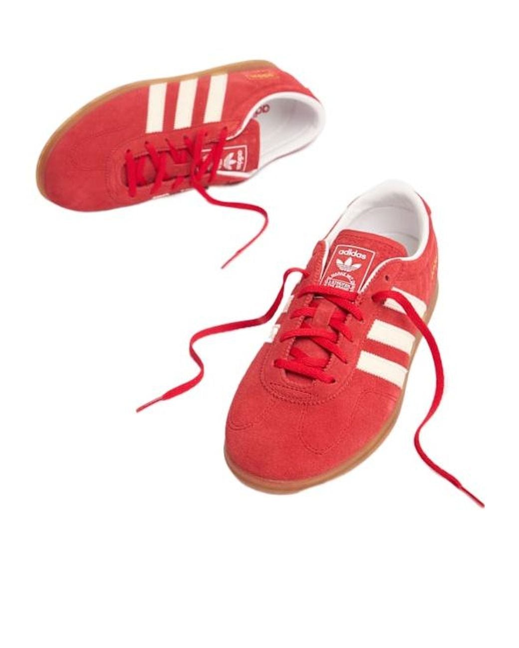 Adidas Originals Red Leatherpaneled Sneakers