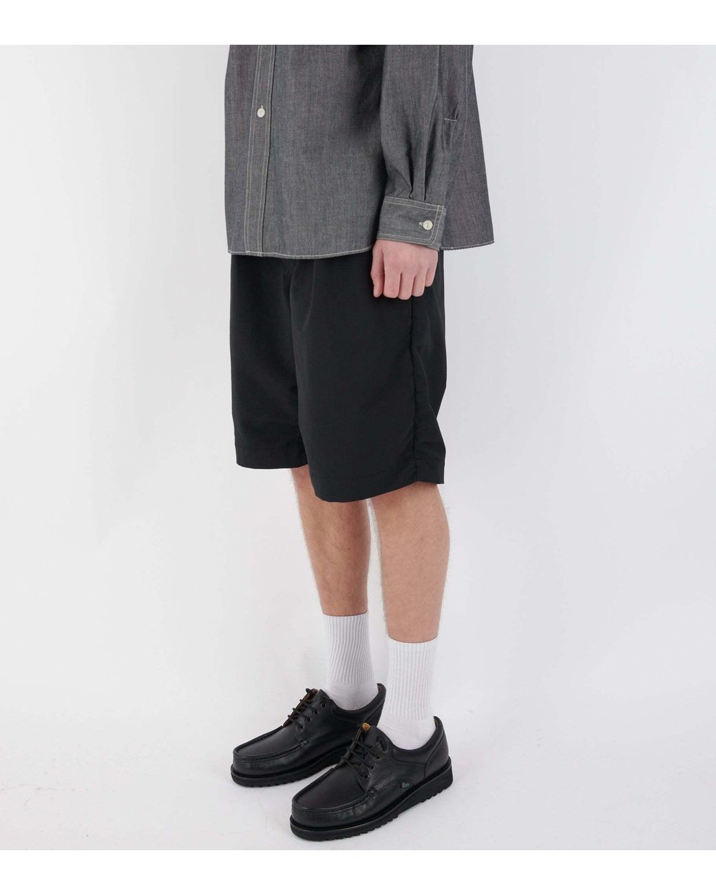 Nanamica Black Alphadry Double Pleat Shorts for men