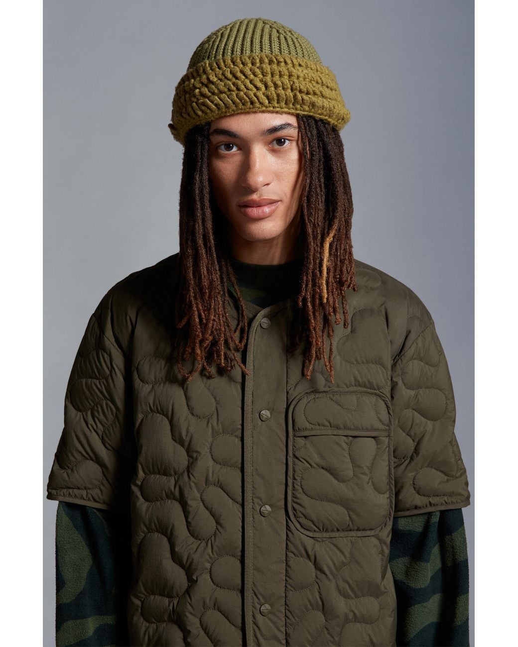 Moncler Green Wool Beanie for men