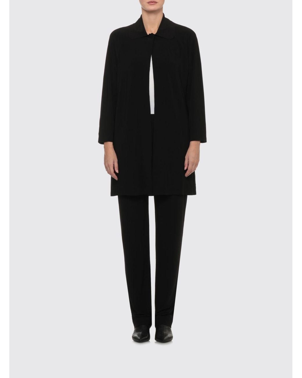 Norma Kamali Black Collared Long-Line Cardigan