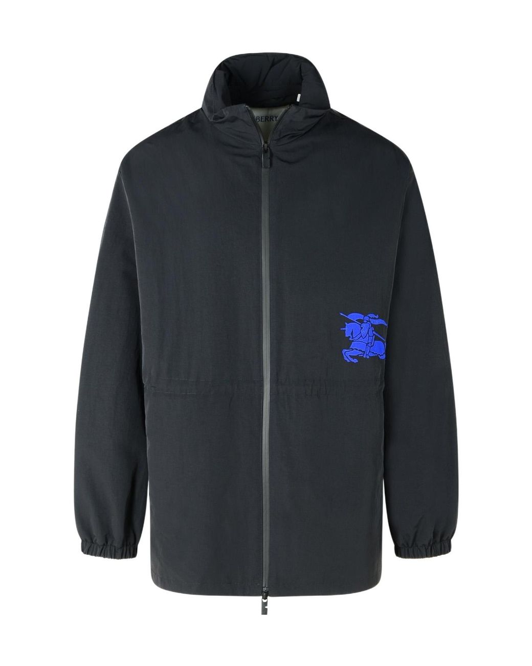 Burberry Blue Ekd Motif Drawstring Waist Zipped Jacket for men