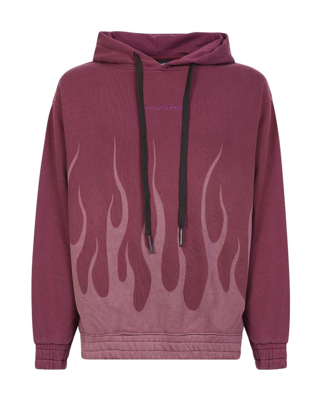 Vision Of Super Purple Flame Printed Hoodie for men