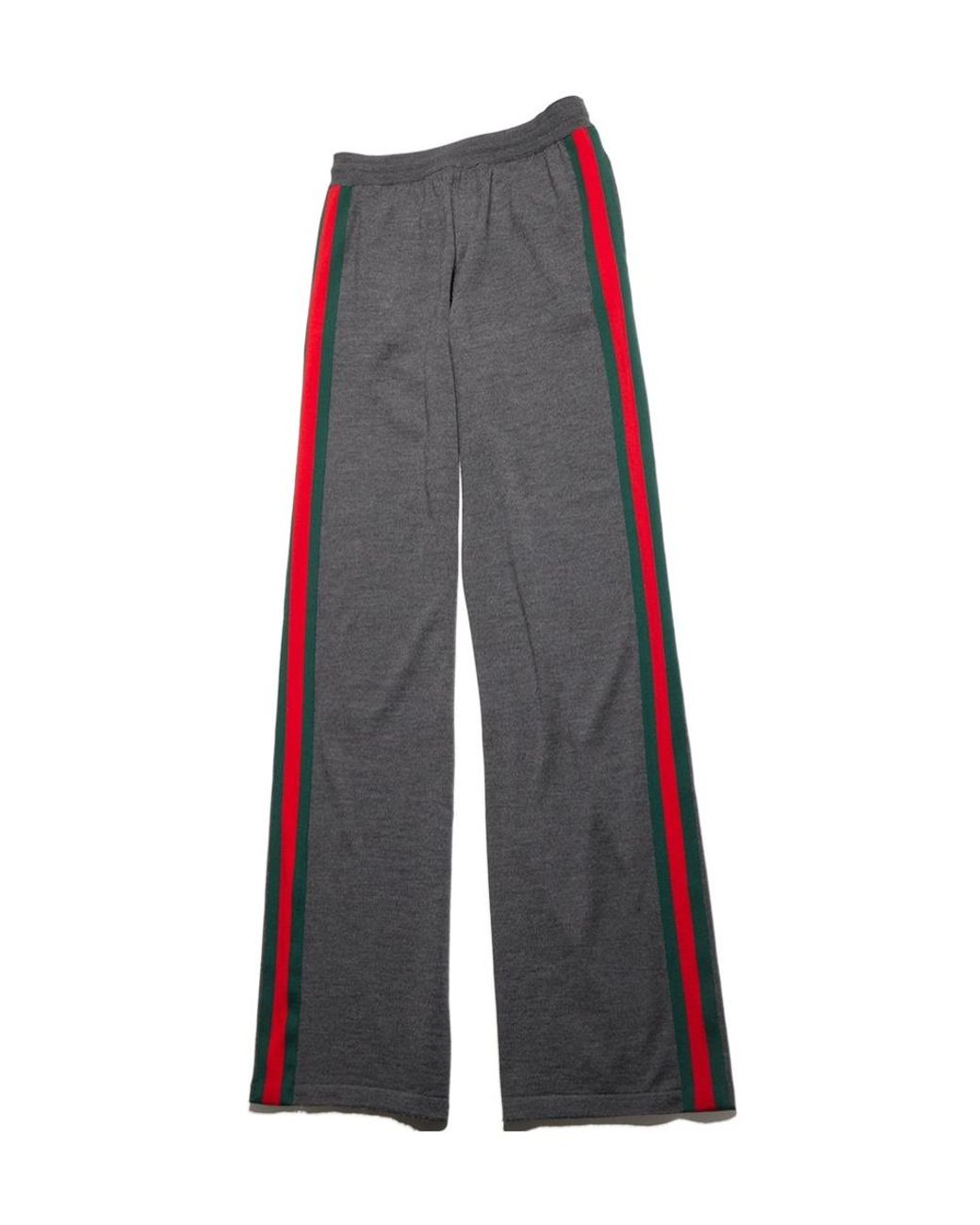 Gucci Multicolor Fine Wool Leisure Pants With Web for men