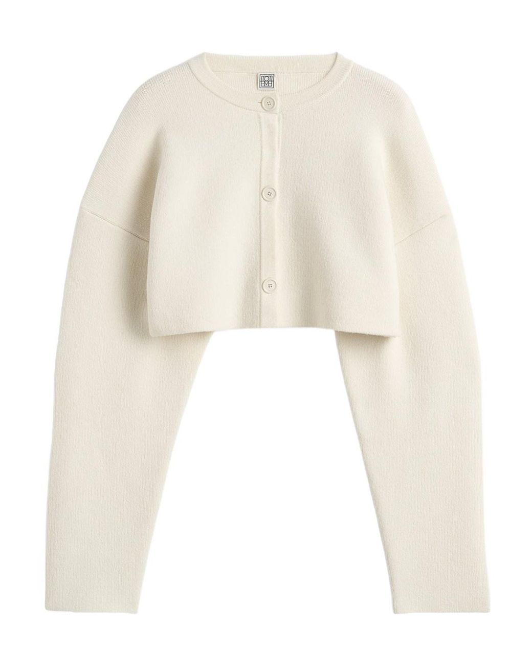 Totême Natural Totême Crewneck Cropped Cardigan