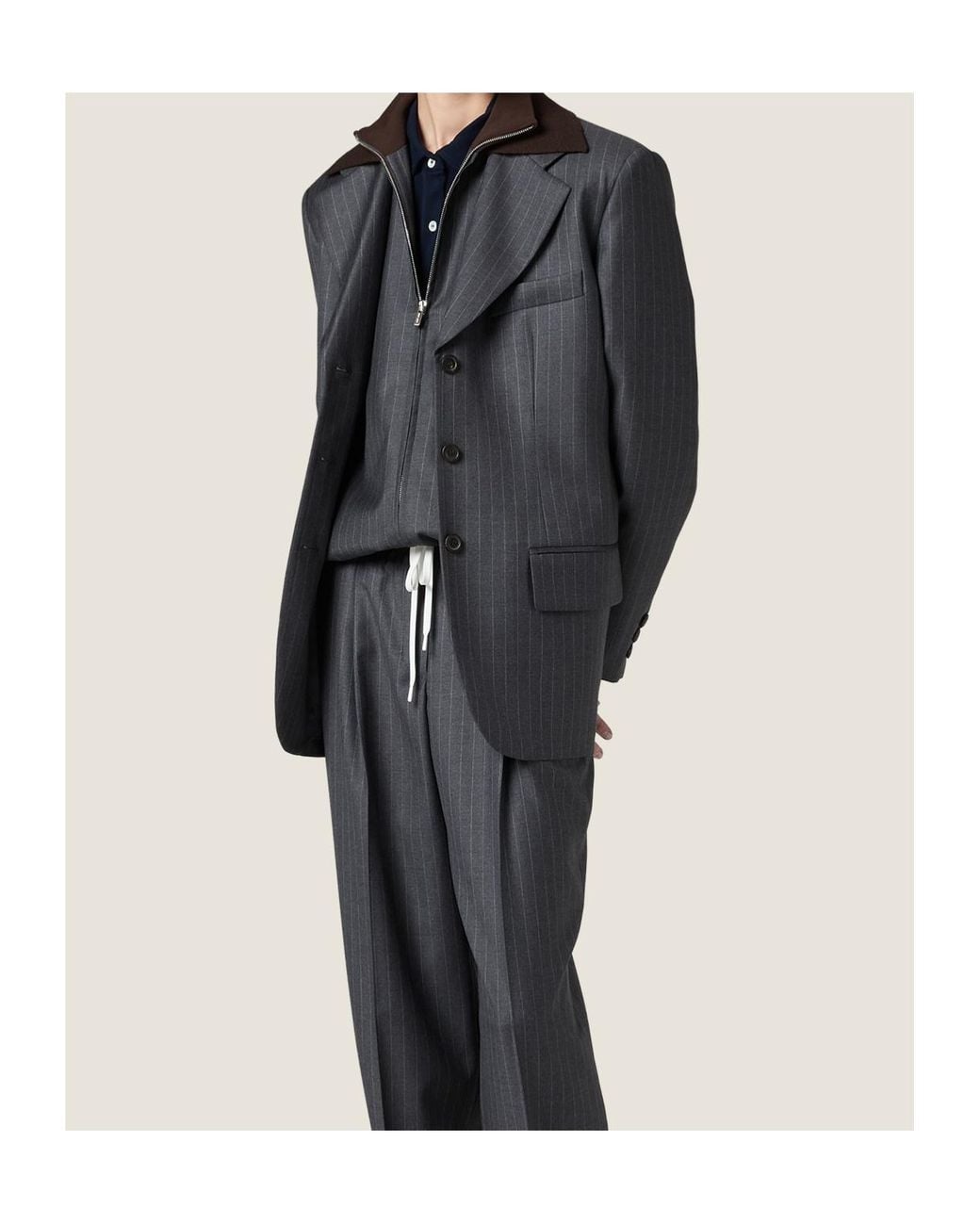 Miu Miu Black Wool Pinstripe Blazer