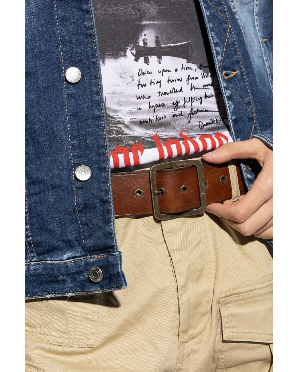 DSquared² Brown Buckle Belt for men
