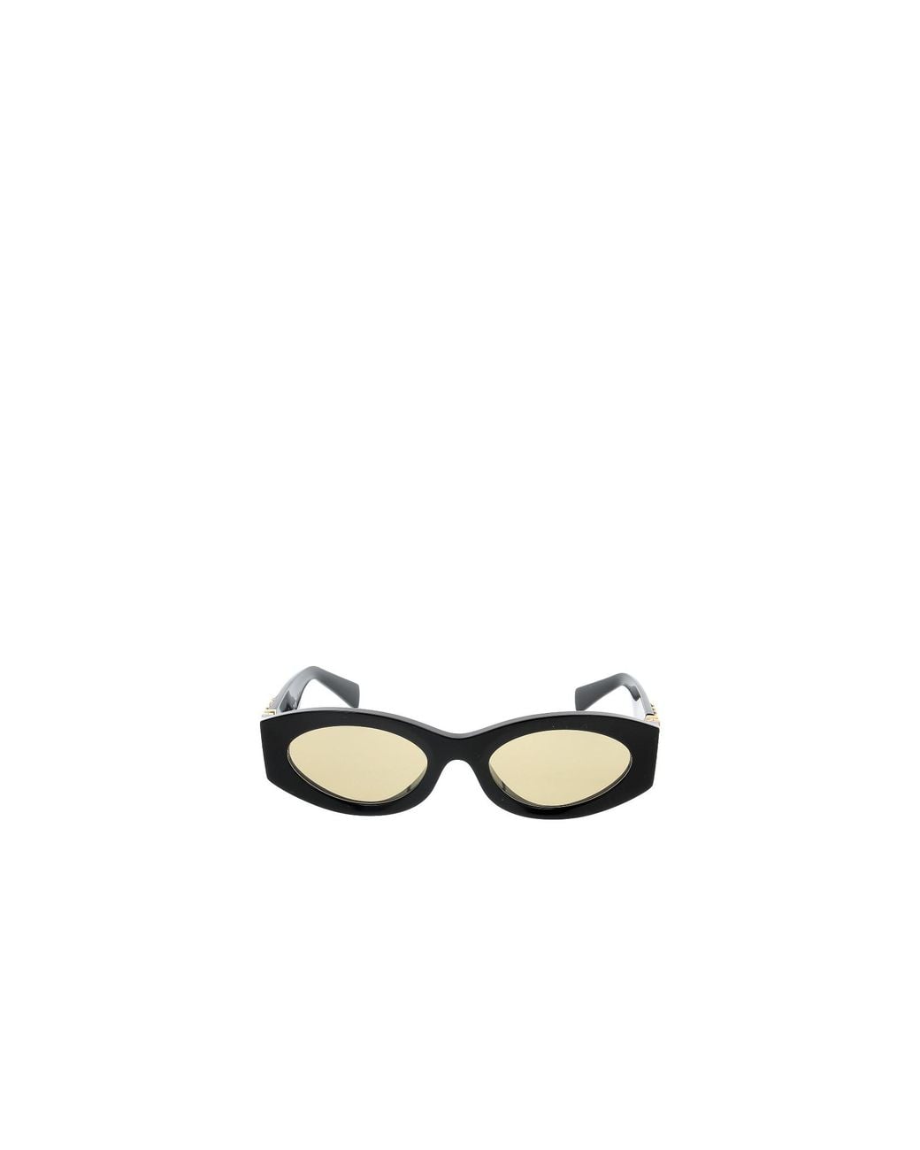 Miu Miu White Eyewear Oval Frame Full Rim Sunglasses