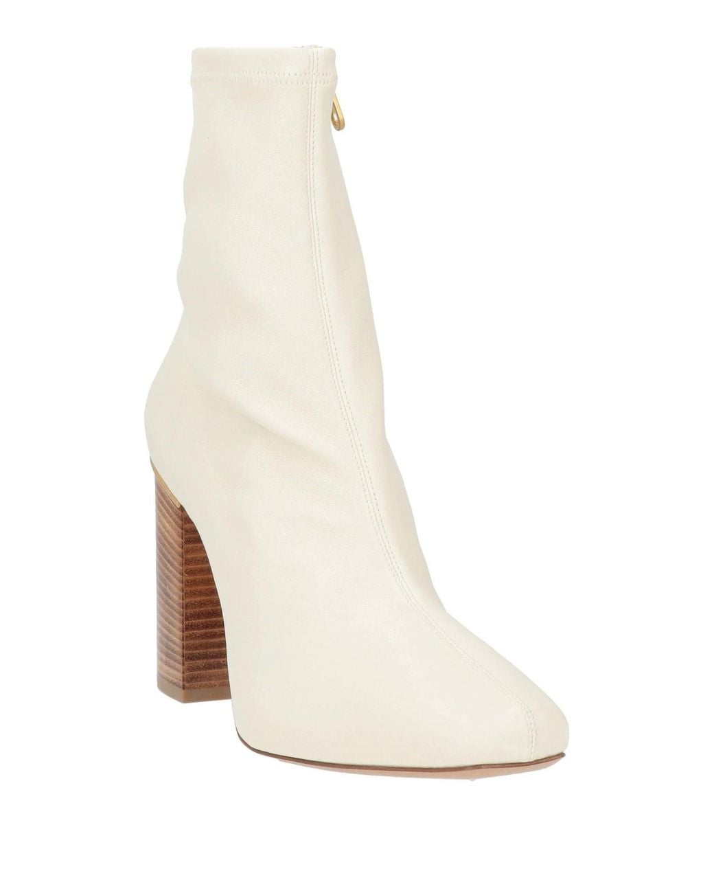 Chloé White Minimalist Leather Ankle Boots