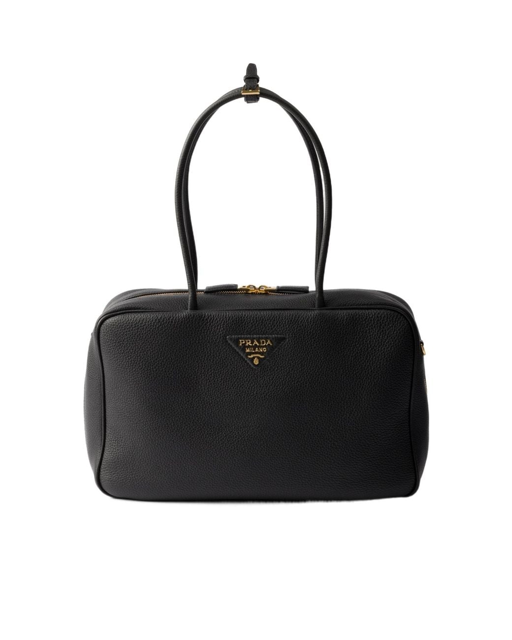 Prada Black Zip-Up Top Handle Bag