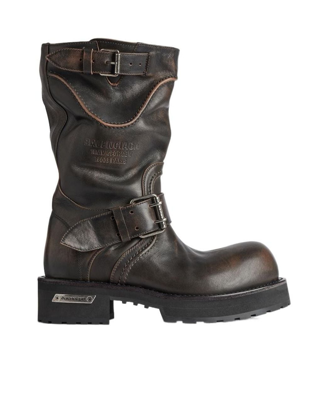 Balenciaga Black Venom Buckled-Strap Boots for men