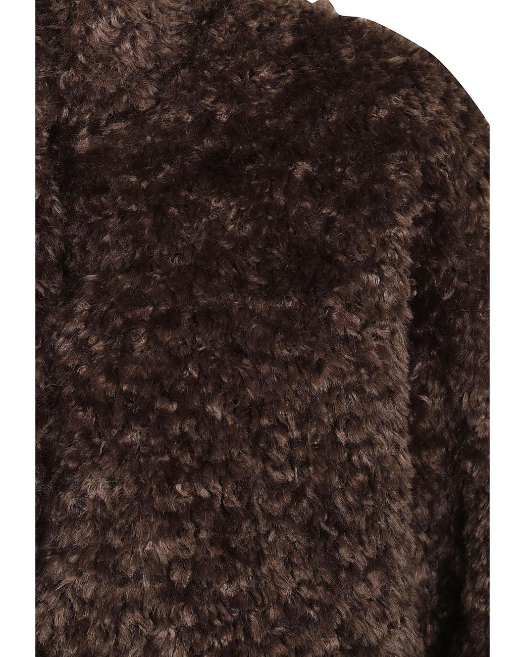 Herno Brown Faux Fur High Neck Coat