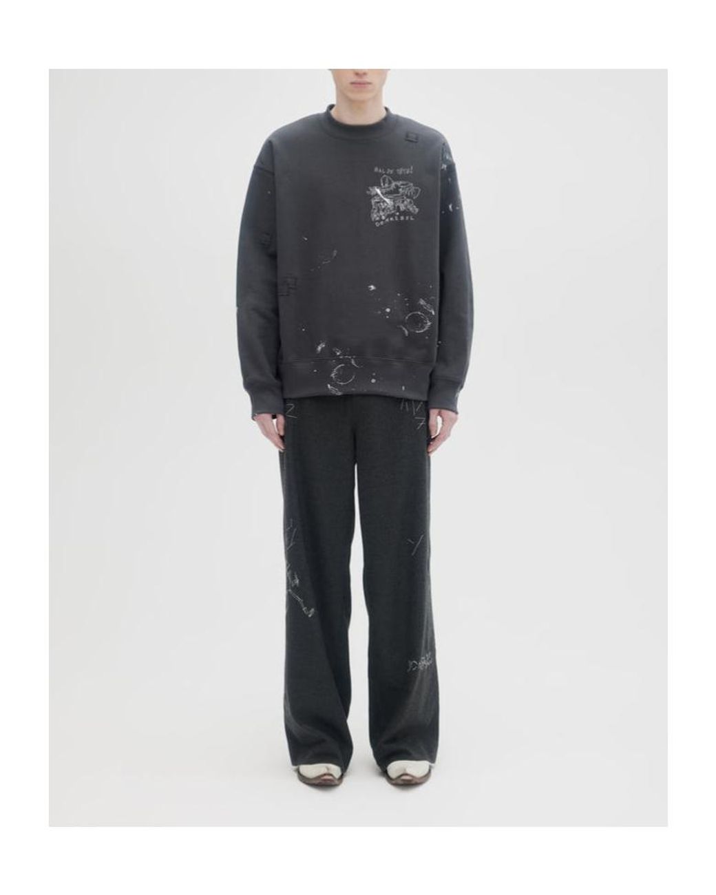 DOMREBEL Gray Crewneck Sweatshirt for men