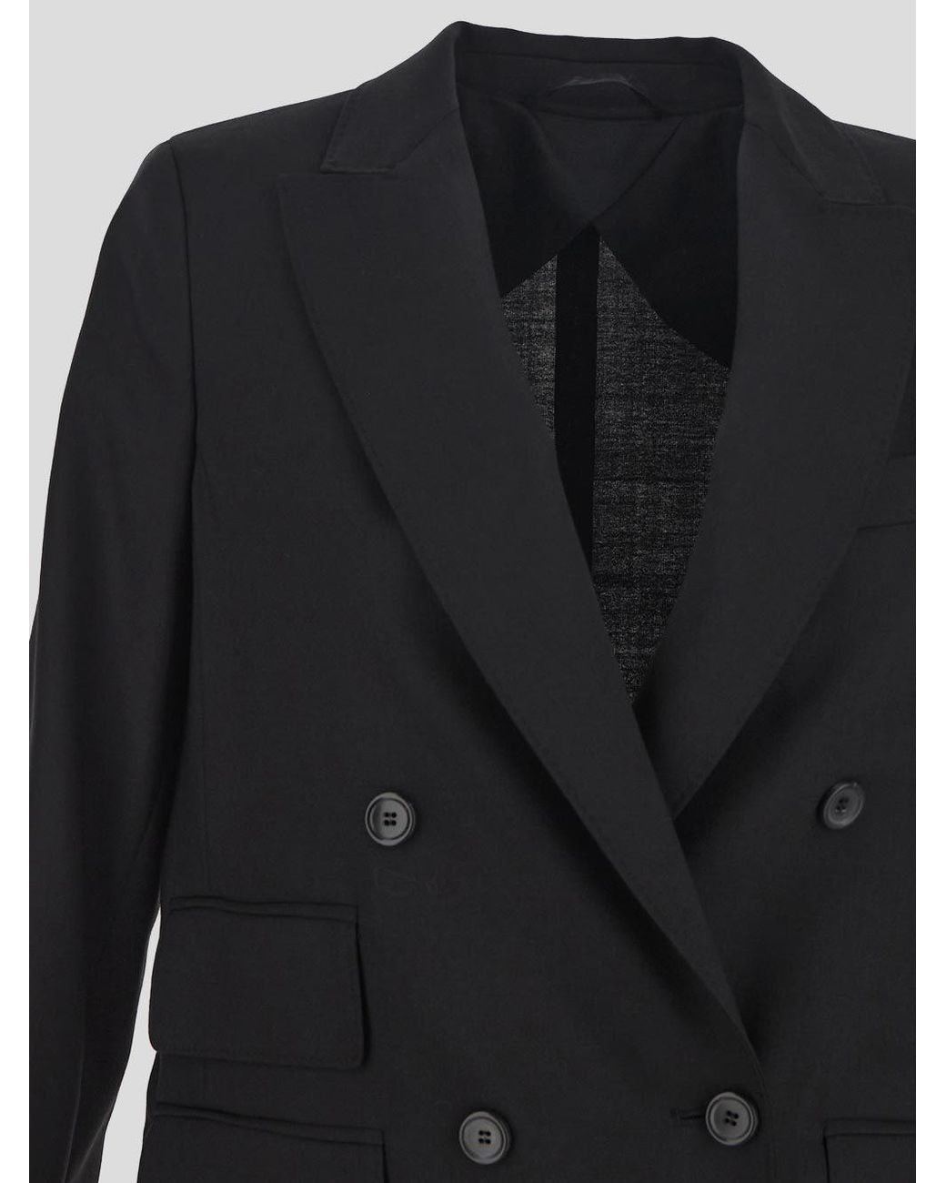 Max Mara Black Double-Breasted Long-Sleeved Blazer